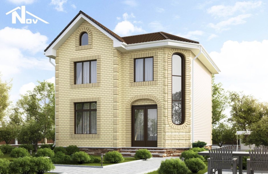 Дом из светлого кирпича
