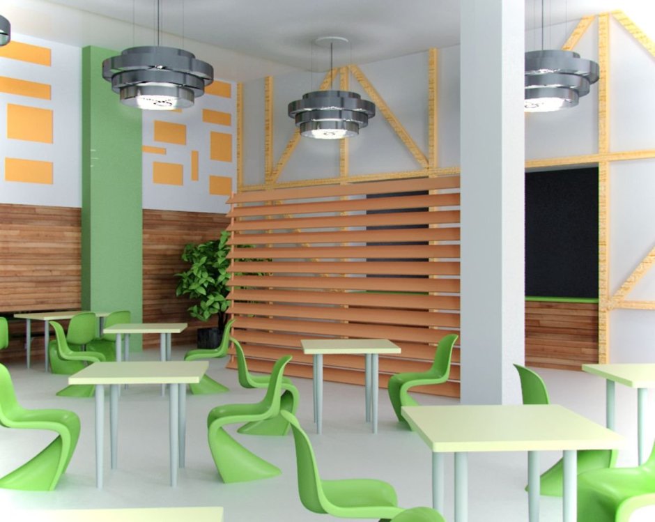Интерьер школьной столовой