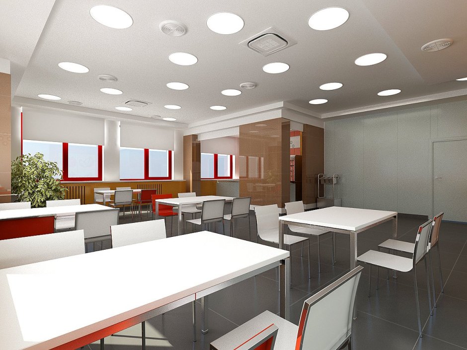 Интерьер школьной столовой
