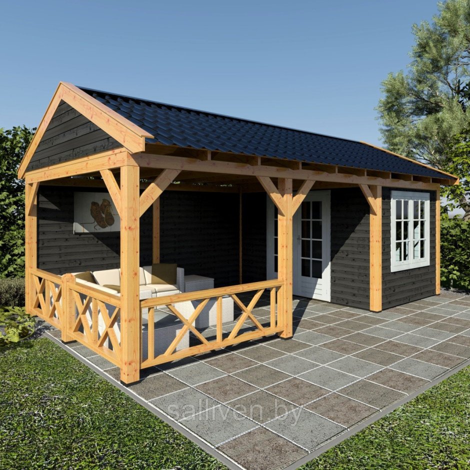 Хозблок с беседкой