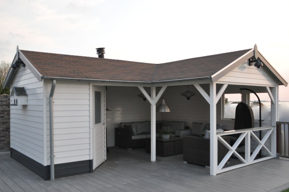 Хозблок совмещенный с беседкой