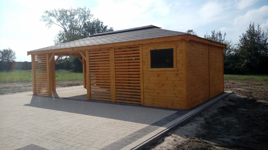 Беседка с хозблоком