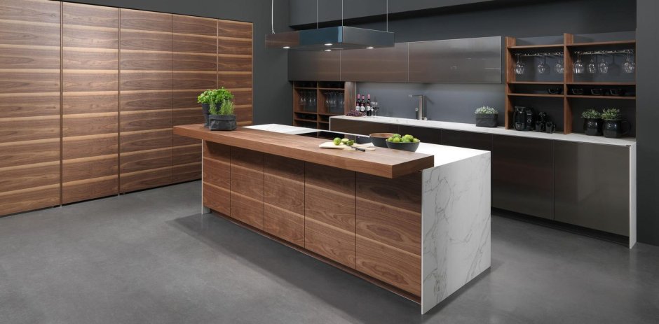 Кухня шпон американский орех Феникс