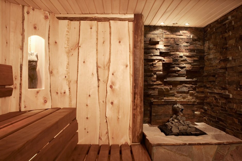 Баня стиль Леший необрезная доска