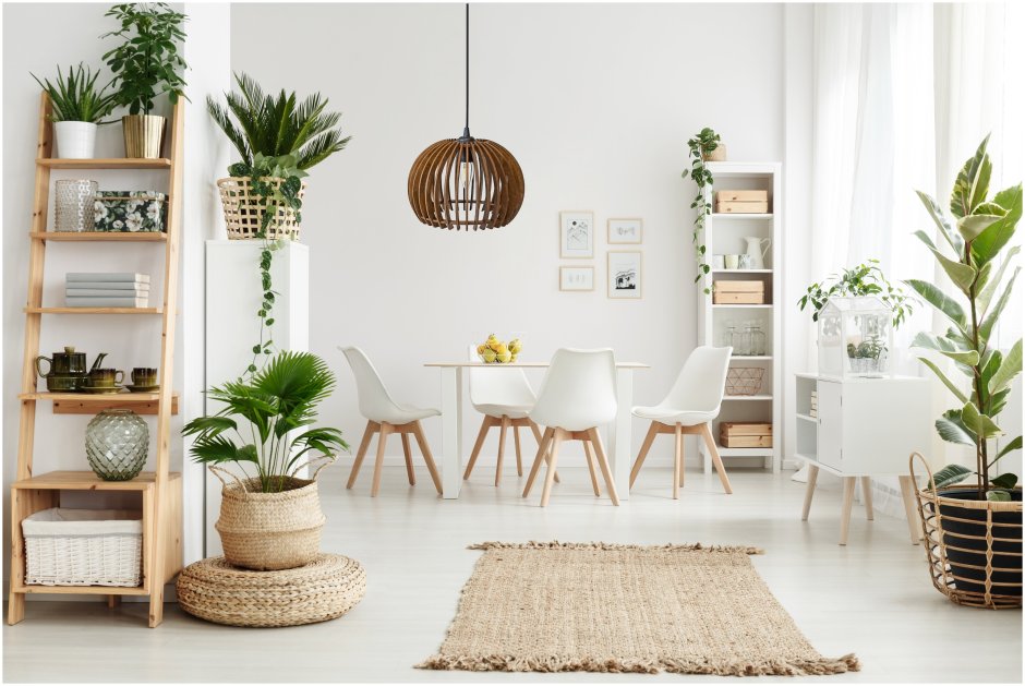 Гостиная бохо Сканди