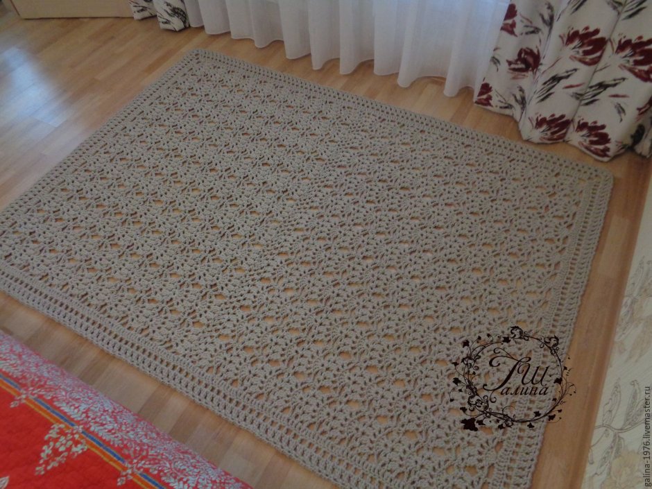 Прямоугольный коврик крючком