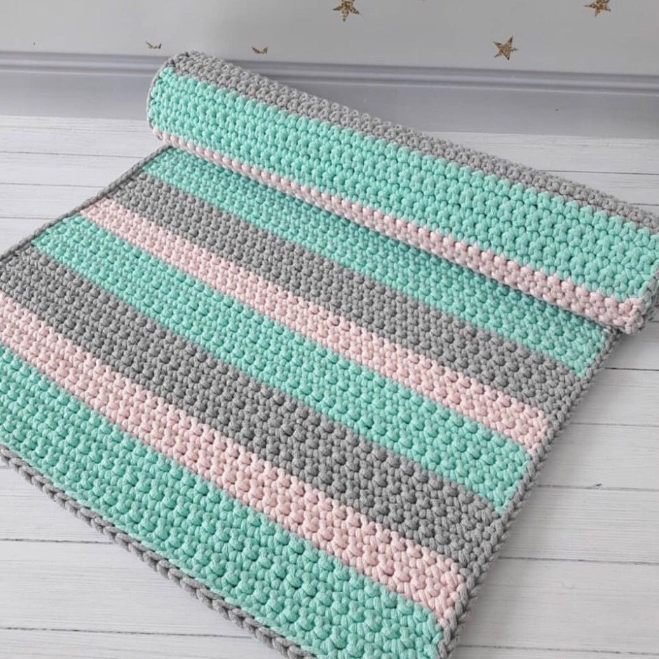 Прямоугольный коврик крючком