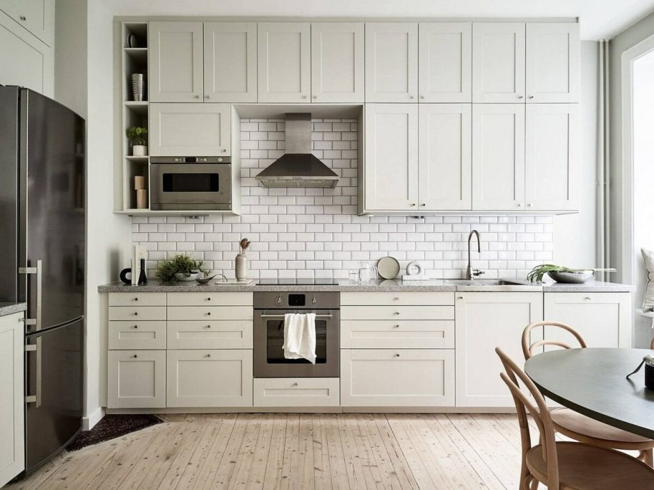 Кухня серая классика