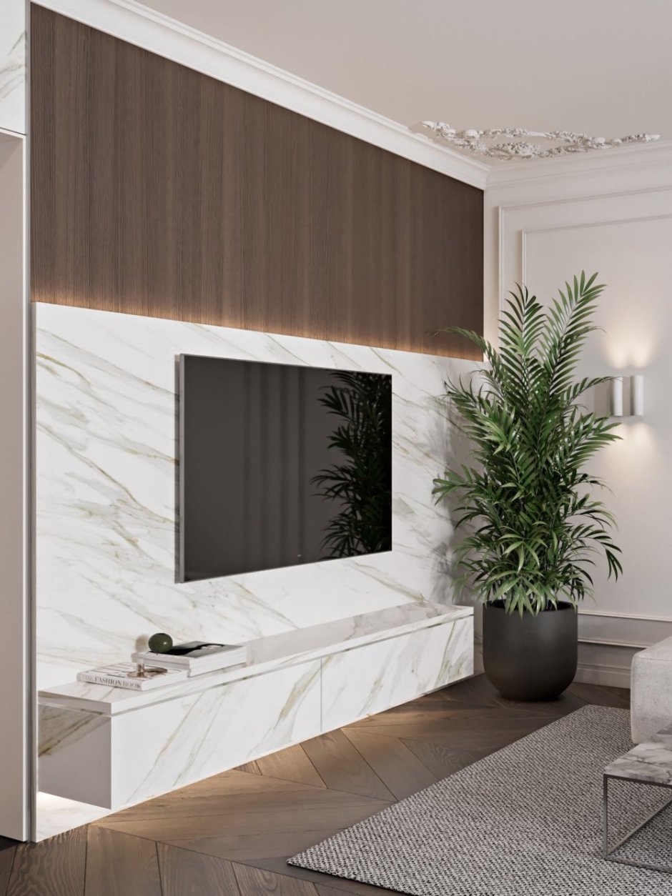Панель под телевизор в современном стиле