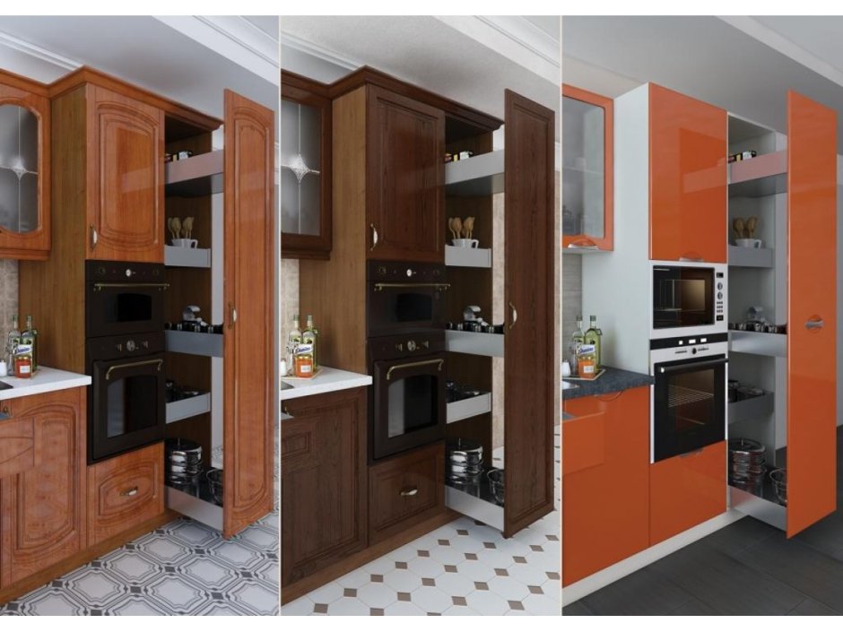 Встроенная кухня с пеналом