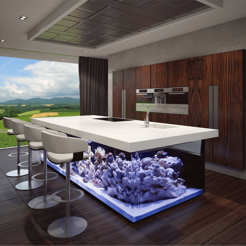 Встроенные аквариумы в мебель
