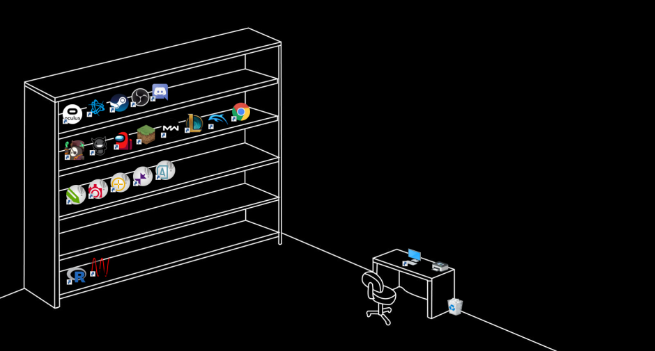 Полки для рабочего стола Windows 10