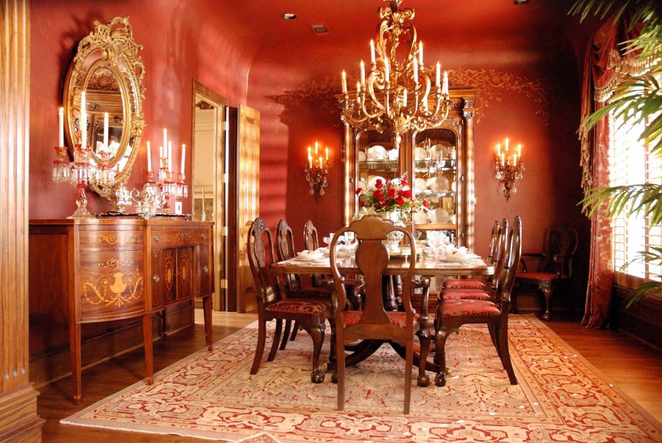 Интерьеры в викторианском стиле эпохи Виктории столовая