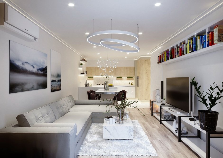 Модное освещение в гостиной