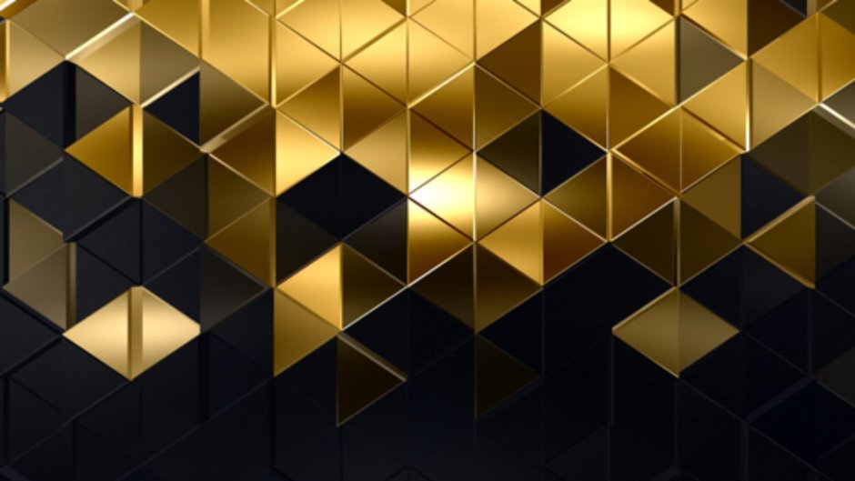 Золотые фигуры на черном фоне