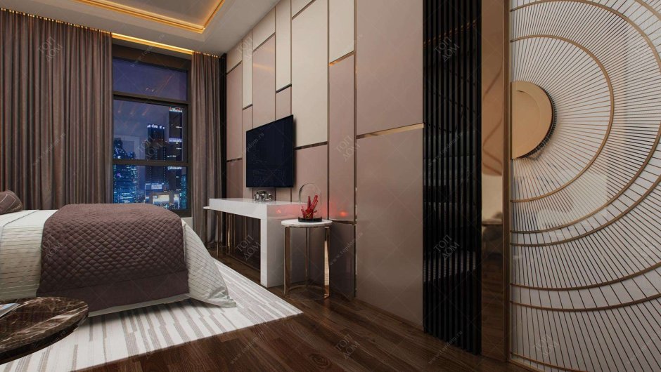 Полосатые панели в интерьере