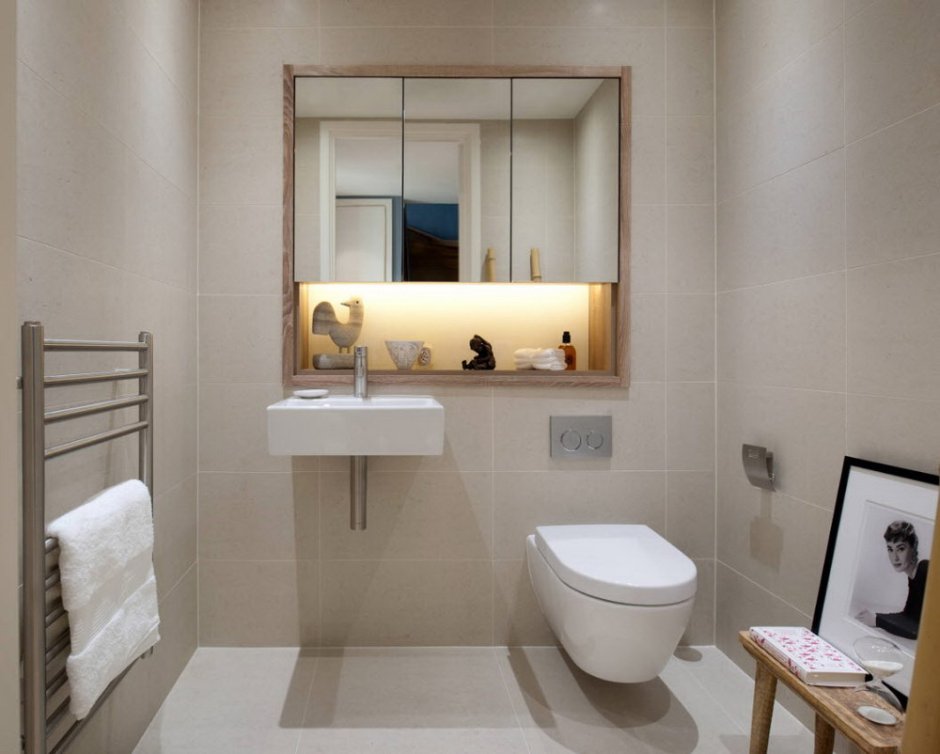 Ванная комната с подвесным унитазом