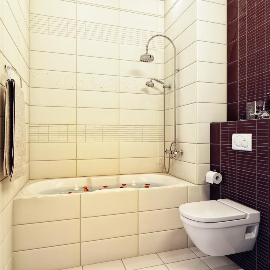 Унитаз рядом с ванной