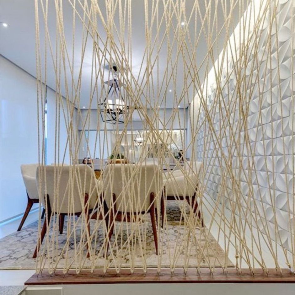 Перегородка из веревок для зонирования