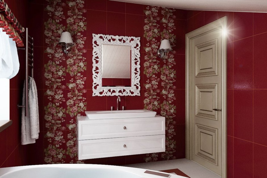 Бордовая ванна