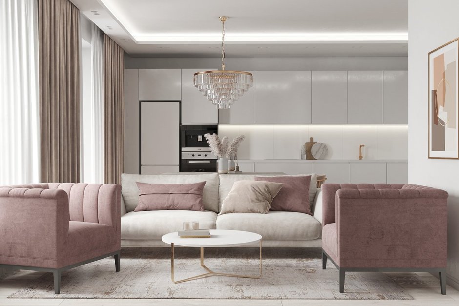 Розовый цвет в интерьере