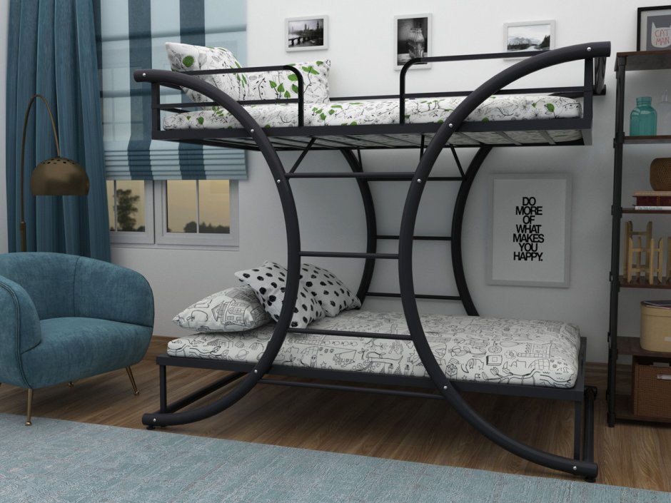 Двухъярусная металлическая кровать Икс-2 90*190