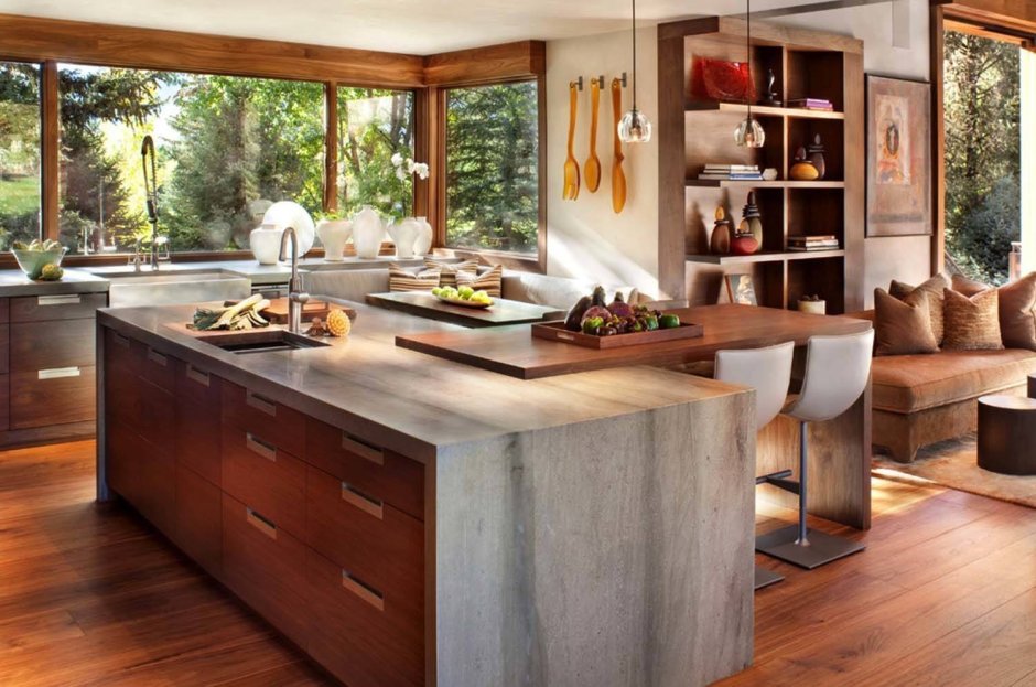 Кухня в стиле леса