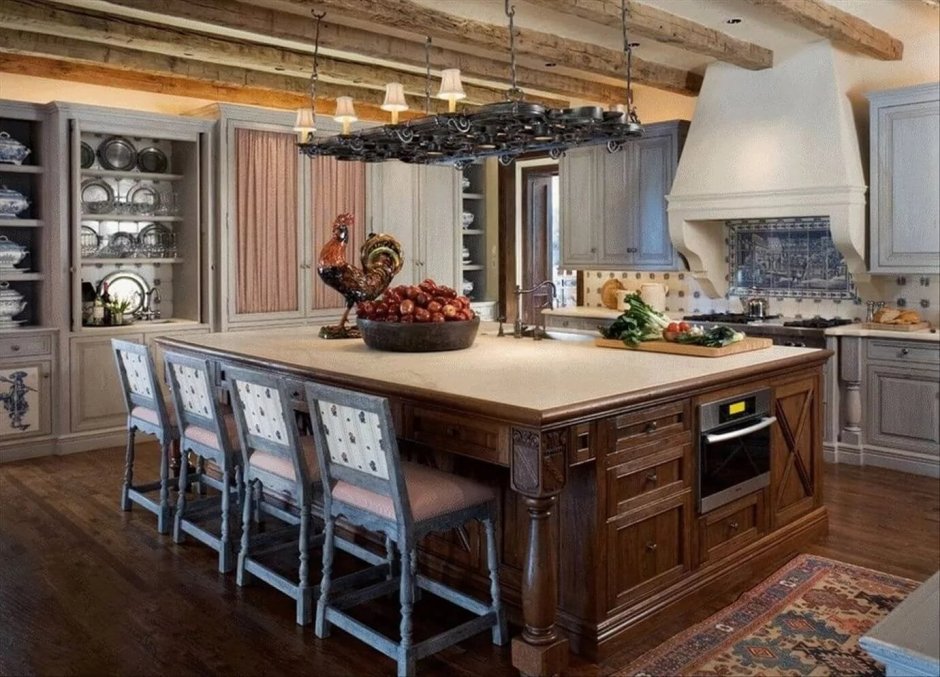 Кухня в стиле Прованс с островом