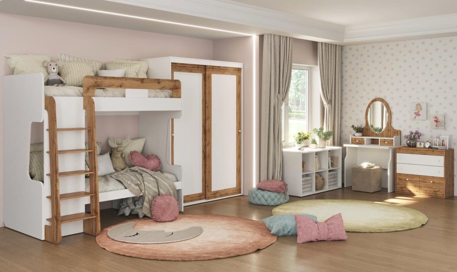 Детская с серой мебелью