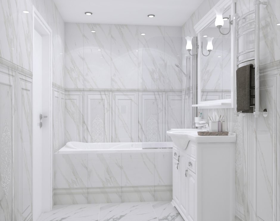 Мраморный пол на балконе