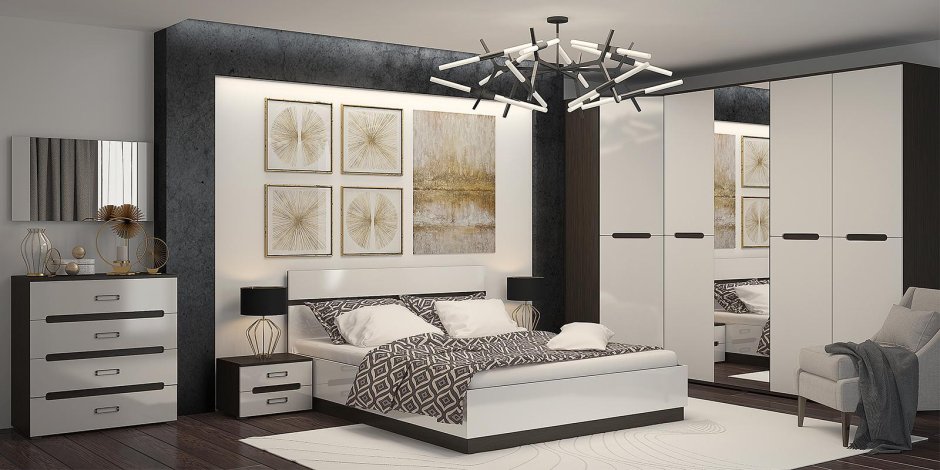Спальня Вегас белый глянец Горизонт