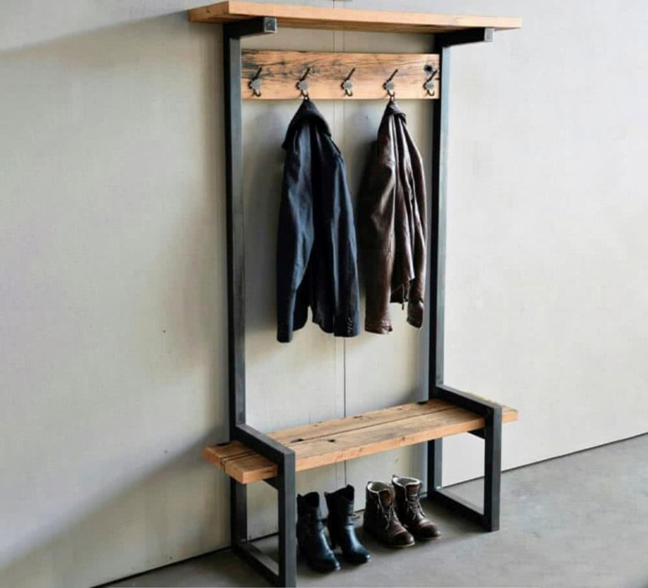 Вешалка со скамьей в прихожую