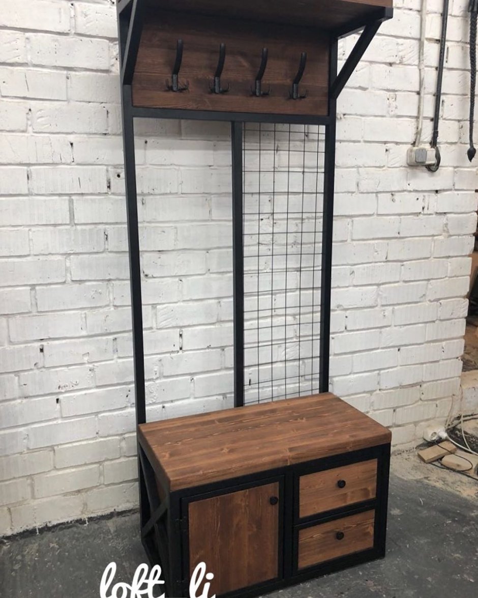 Мебель лофт прихожая из металла