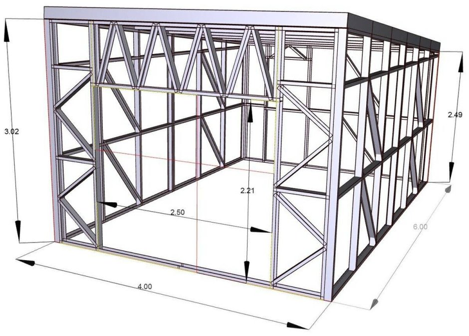 Каркасный гараж 6 на 4