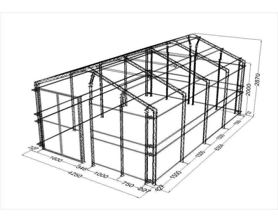 Каркас гаража 4х6 труба 60мм