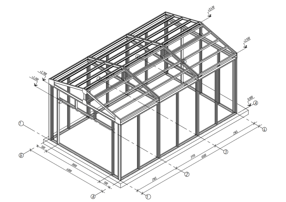 Каркас гаража 4х6 труба 60мм