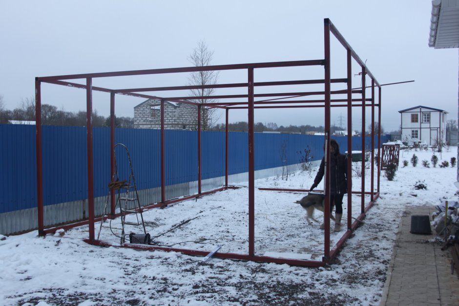 Каркас из профильной трубы 50х50 односкатный