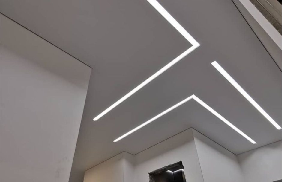 Двухуровневые натяжные потолки с подсветкой