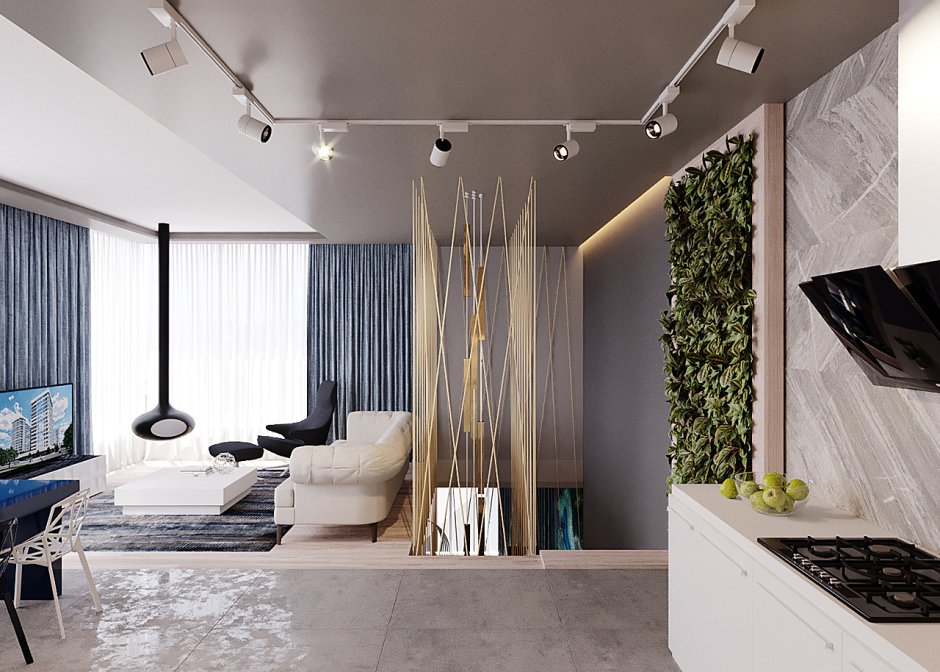 Потолок в маленькой гостиной