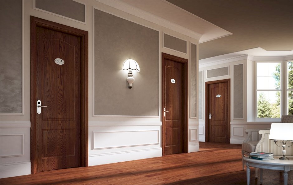 Двери с молдингом в интерьере