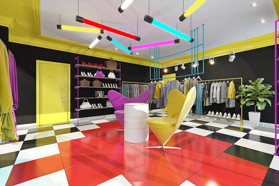 Интерьер магазина одежды
