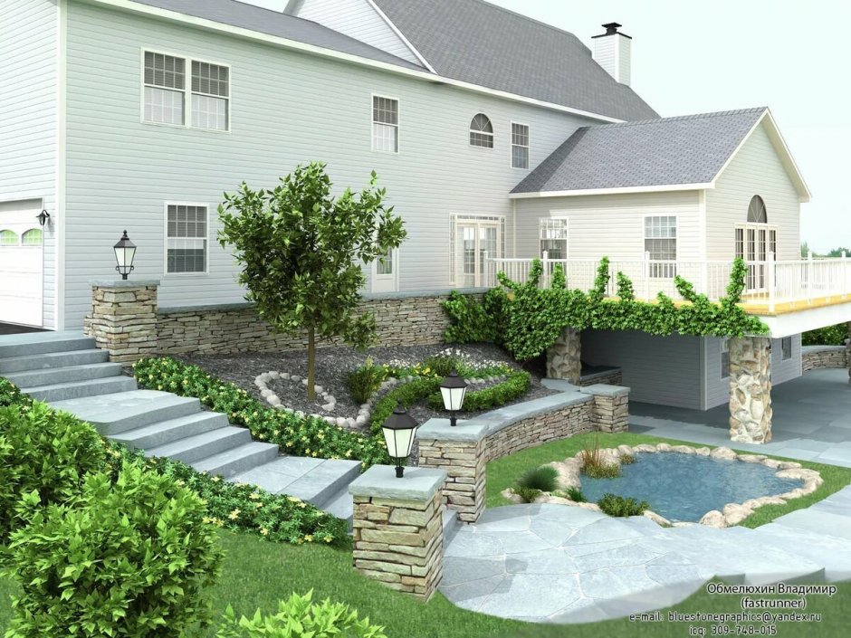 Планировка двора частного дома