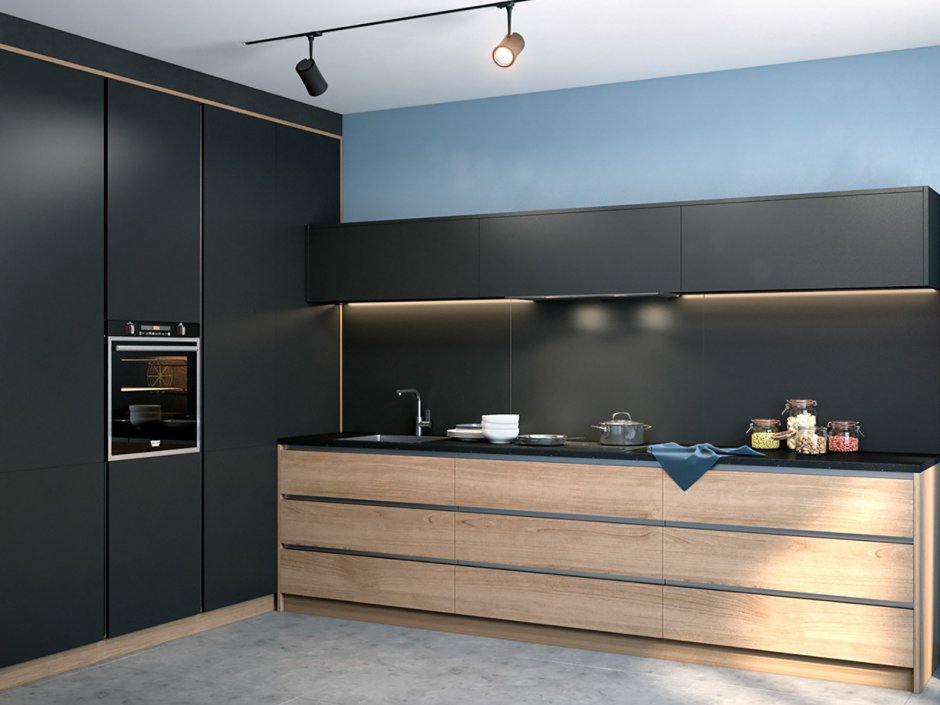 Черный графит Эггер кухни