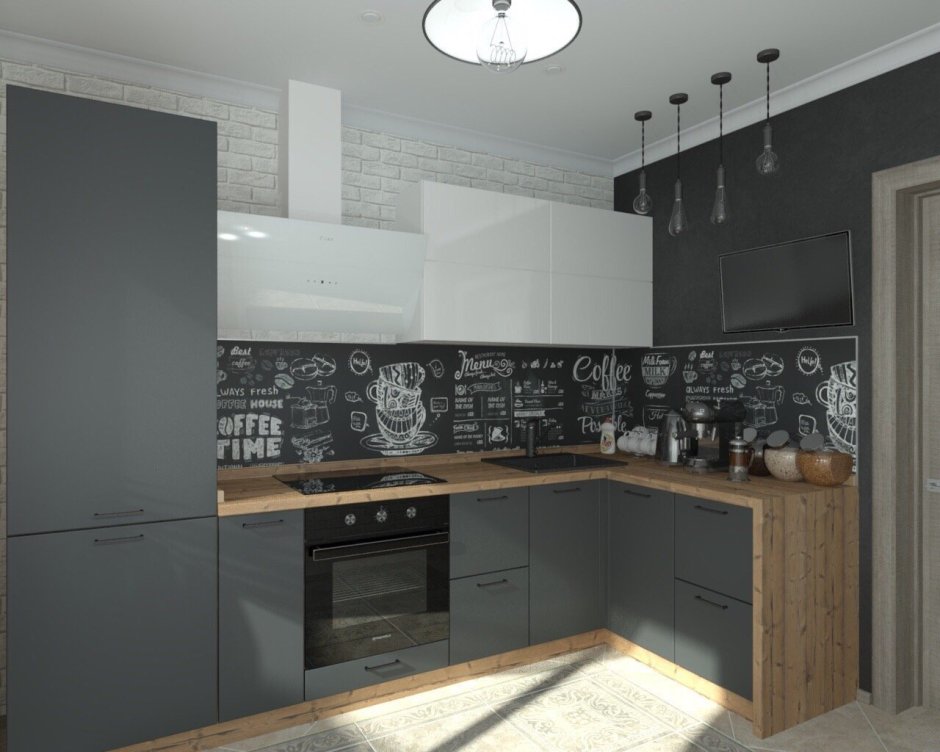 Кухня лофт угловая касторама