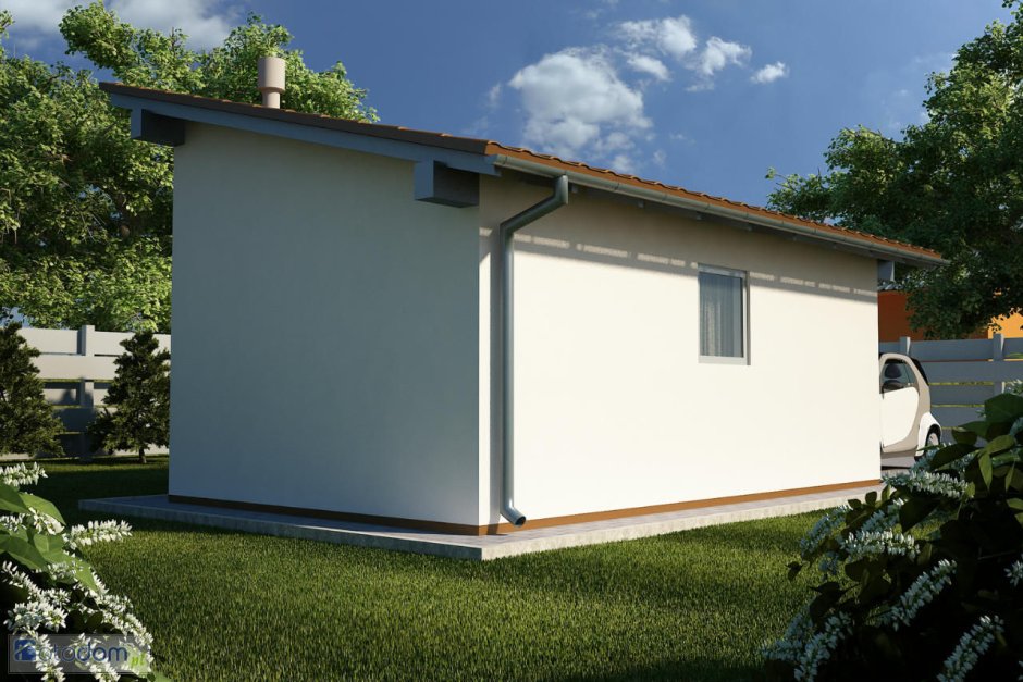 Хозблок с односкатной кровлей