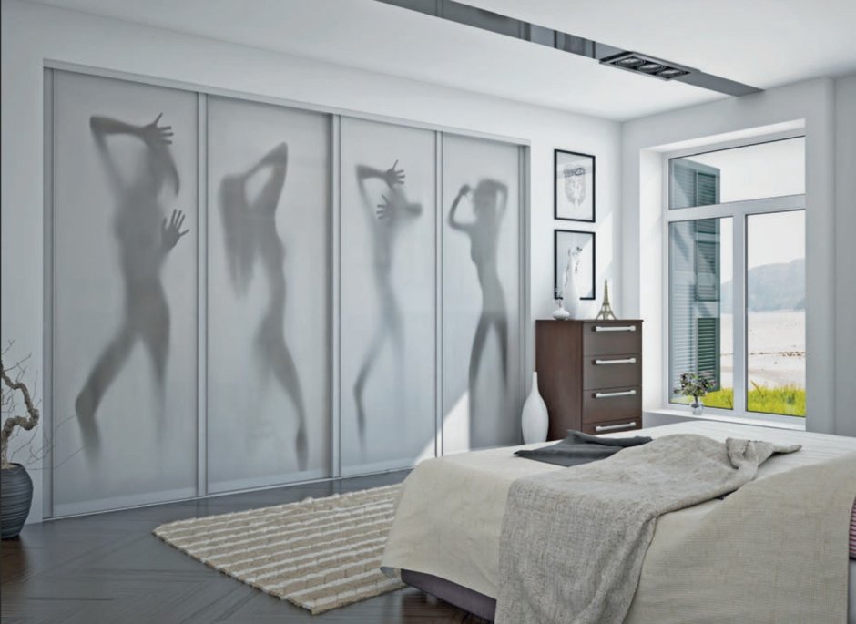 Шкаф купе с шелкографией