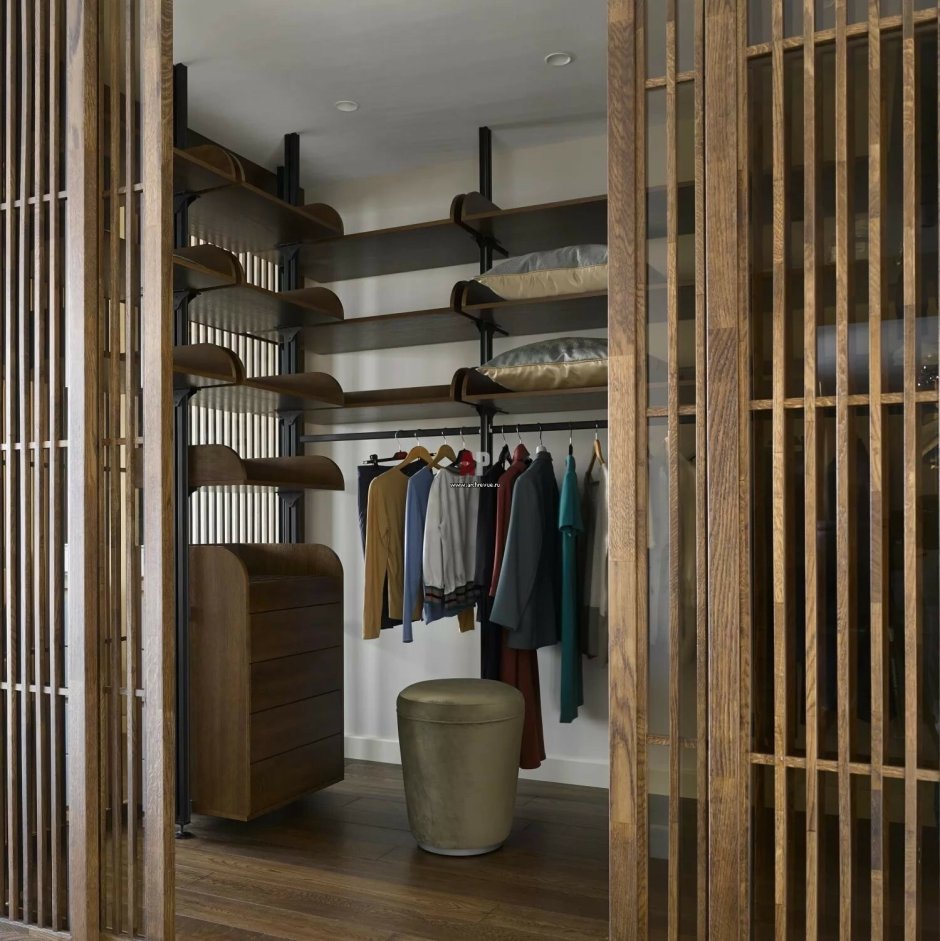 Реечные перегородки для гардеробной