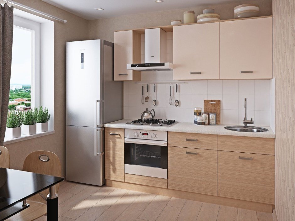 Кухонный гарнитур бежевый