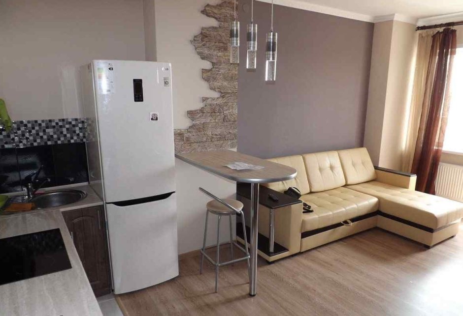 Интерьер кухни в гостинке