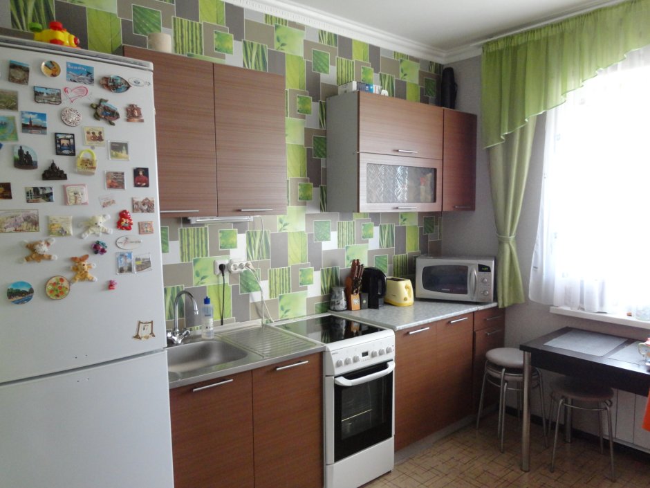 Поклеить кухню в хрущевке